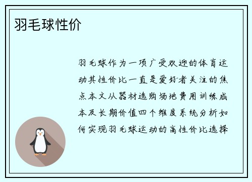 羽毛球性价